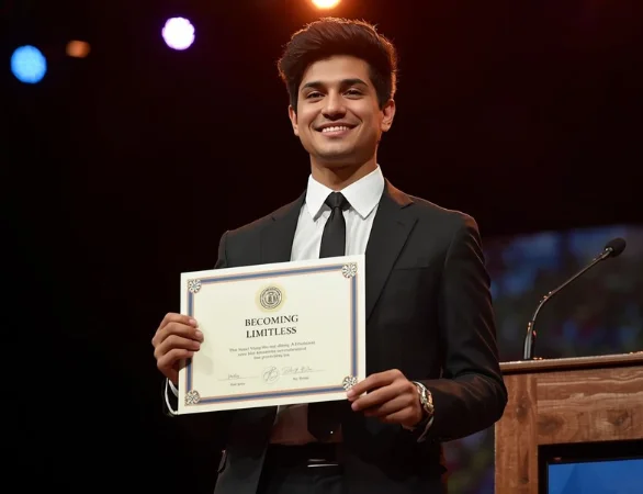 Youth participant receiving recognition